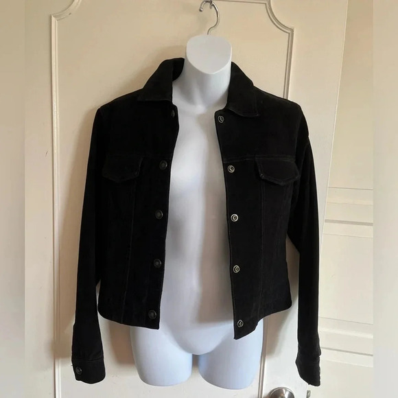 Danier Jackets & Blazers - Vintage Danier Black Suede Cropped Jacket. Size extra small. Streetwear  edgy